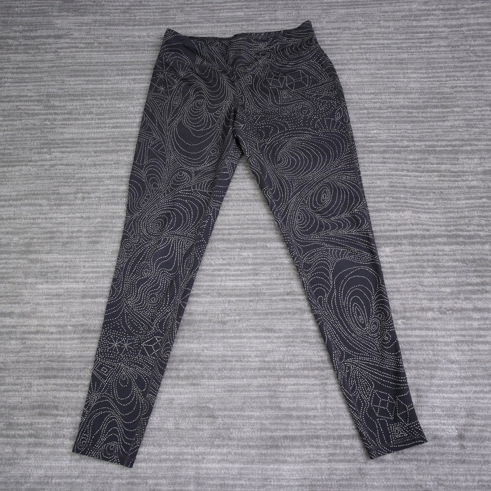 Mossimo Supply Co Womens Large Black Swirl Dot Geometric Athletic Leggings L